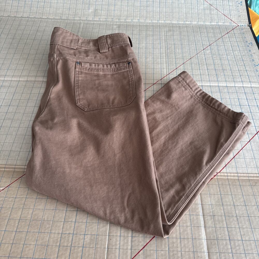 Duluth Trading Pants Brown Relaxed Fit Side Pocket Work Men's 42X30 100% Cotton